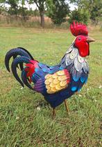Gekleurde metalen haan, Verzenden, Nieuw, Metaal, Dierenbeeld