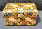 Vintage Kasjmir Lakdoosje met Bloemen, Overige materialen, Minder dan 50 cm, Gebruikt, Minder dan 50 cm