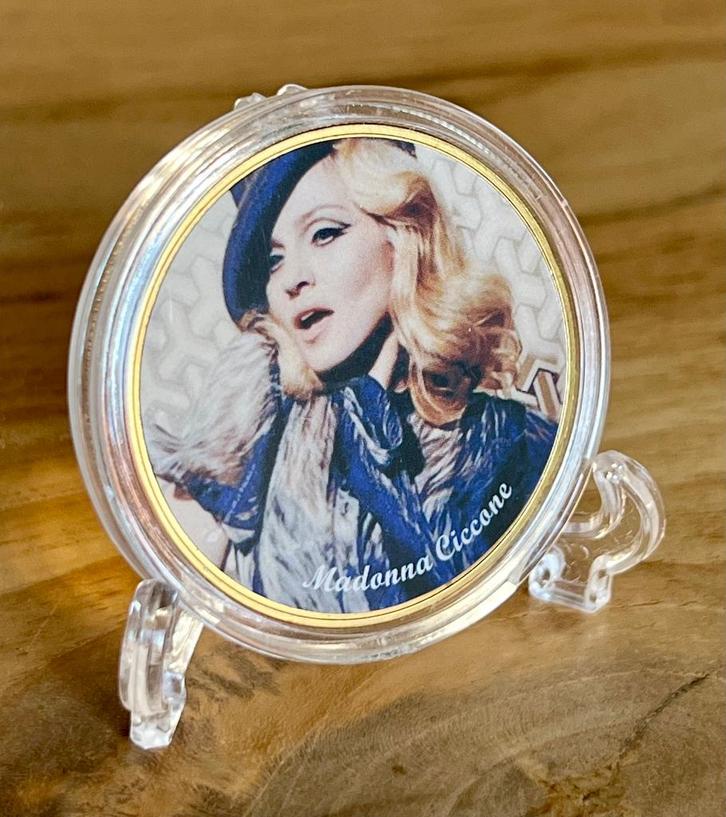 Madonna 24kt goud vergulde herdenkingsmunt +standaard (6, Verzamelen, Muziek, Artiesten en Beroemdheden, Nieuw, Overige typen