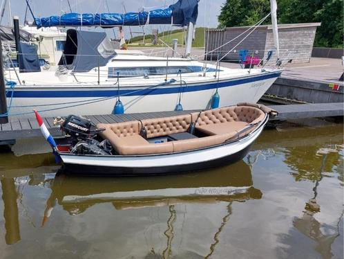 Beenhakker boot / vlet met uniek leren bekleding en huif, Watersport en Boten, Motorboten en Motorjachten, Gebruikt, Staal, Tot 6 meter