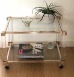 Vintage salon/bijzettafel/serveerwagen | Pierre Vandel | ‘70, Huis en Inrichting, Tafels | Salontafels, Ophalen of Verzenden, Rond