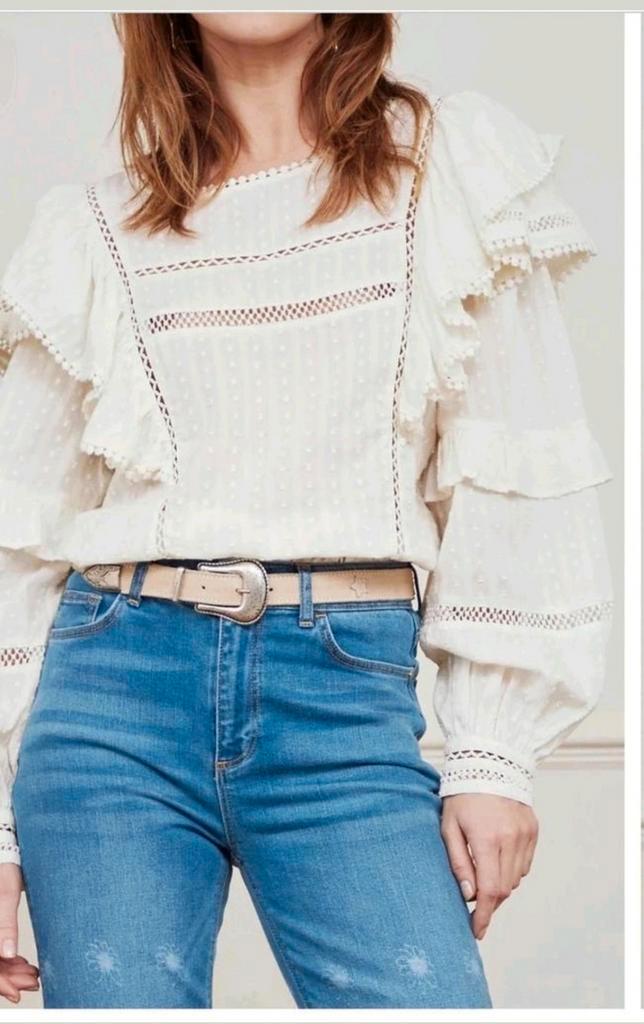 Fabienne Chapot Katie top/ blouse maat 42 *nieuw *, Kleding | Dames, Blouses en Tunieken, Nieuw, Maat 42/44 (L), Beige, Ophalen of Verzenden