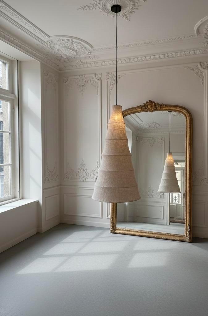 Prachtige Natural Linnen Hanglamp - 110cm Hoog, Huis en Inrichting, Woonaccessoires | Spiegels, Zo goed als nieuw, 50 tot 75 cm