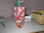 hoge bloempot (38 cm), meerkleurig, aardewerk, Tuin en Terras, Bloempotten, Gebruikt, Rond, Ophalen of Verzenden, Aardewerk