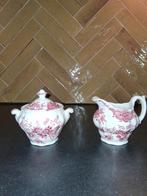 Ridgway staffordshire windsor rose melk en suiker kannetje, Antiek en Kunst, Ophalen