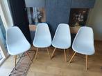 6 eetkamer stoelen kunststof en hout, Ophalen, Gebruikt, Hout, Vijf, Zes of meer stoelen