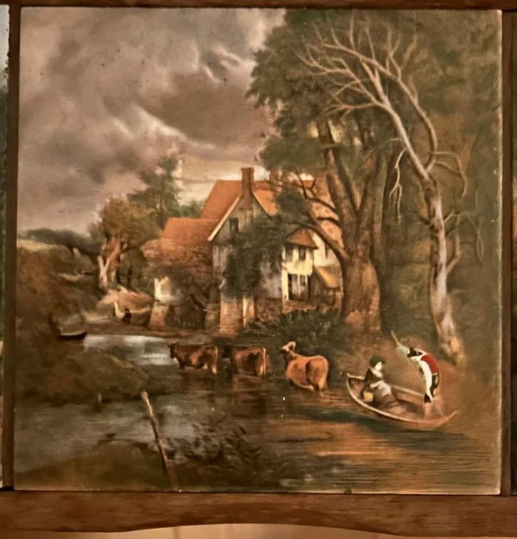 Tafel met Tegeltableau, Antiek en Kunst, Antiek | Meubels | Tafels, Ophalen of Verzenden