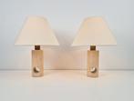 2 x Vintage fratelli mannelli tafellamp travertijn Italy ´70, N, Overige materialen, Ophalen of Verzenden, N