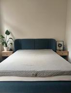 Ikea Malm bed 160x200, Matt Sleeps matras, Coco Mat topper, Ophalen, Blauw, Tweepersoons, Zo goed als nieuw