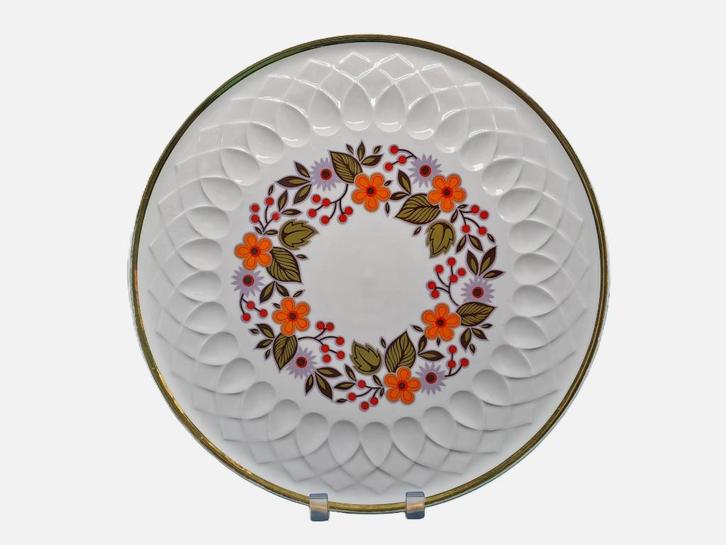 Vintage Arzberg porseleinen schaal met bloemdecor jaren 70, Huis en Inrichting, Keuken | Servies, Gebruikt, Schaal of Schalen