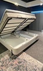 Boxspring bed met bergruimte 1.60-2.00 mtr, Ophalen, Tweepersoons, Zo goed als nieuw, Stof