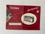 Vintage Aristona radio 6112T gebruiksaanwijzing., Ophalen of Verzenden