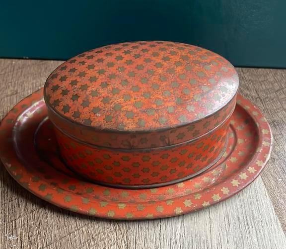 Vintage blikken speelgoed kindertrommeltje jaren ‘50, Verzamelen, Blikken, Gebruikt, Overige, Ophalen of Verzenden