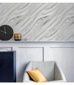 Zacht Mineraal Zilver Marmer Effect Luxe Behang 692605 10M, Zilver, Ophalen of Verzenden, H, H