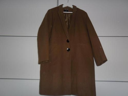 TAILORED Bruine Nette Lange Jas Met Knopen Maat 48, Kleding | Dames, Grote Maten, Zo goed als nieuw, Jas of Mantel, Bruin, Verzenden