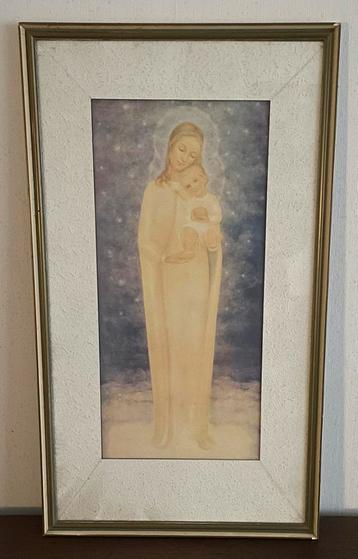 Fraaie afbeelding Helige Maagd Maria in mooie lijst. beschikbaar voor biedingen