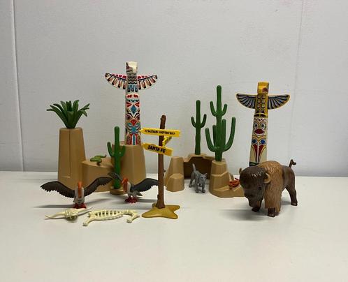 Western 321: Bizon Rotsen Wolf Slag Indianen Totempaal 3780, Kinderen en Baby's, Speelgoed | Playmobil, Gebruikt, Los playmobil