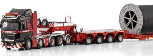 Mammoet Scania R streamline 8x4 + 4-bed-6 trailer + load WSI, Hobby en Vrije tijd, Modelauto's | 1:50, Nieuw, Bus of Vrachtwagen