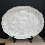Portugees barbotine aardewerk serveer schaal, kalkoen, Antiek en Kunst, Antiek | Keramiek en Aardewerk, Ophalen of Verzenden