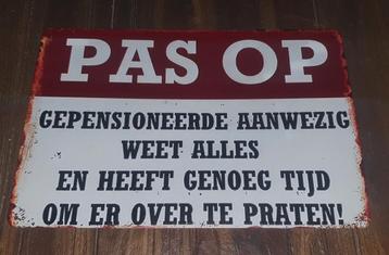 Wandbord pas op beschikbaar voor biedingen