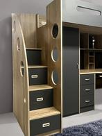 Lolo hoogslaper met bureau en kast - 90x200 - Antraciet, Huis en Inrichting