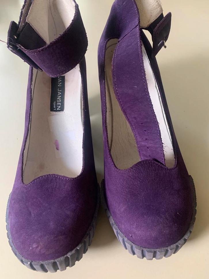 Jan Jansen schoenen, mt 40, paars nubuckleer, Kleding | Dames, Schoenen, Zo goed als nieuw, Overige kleuren, Ophalen of Verzenden