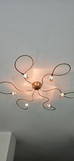 Tiffany plafonnière - spin - brons, Ophalen, Zo goed als nieuw, Metaal