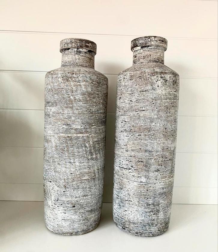 Set van 2 decoratieve vazen HS potterie, Huis en Inrichting, Woonaccessoires | Vazen, Gebruikt, Overige kleuren, Steen, Ophalen of Verzenden