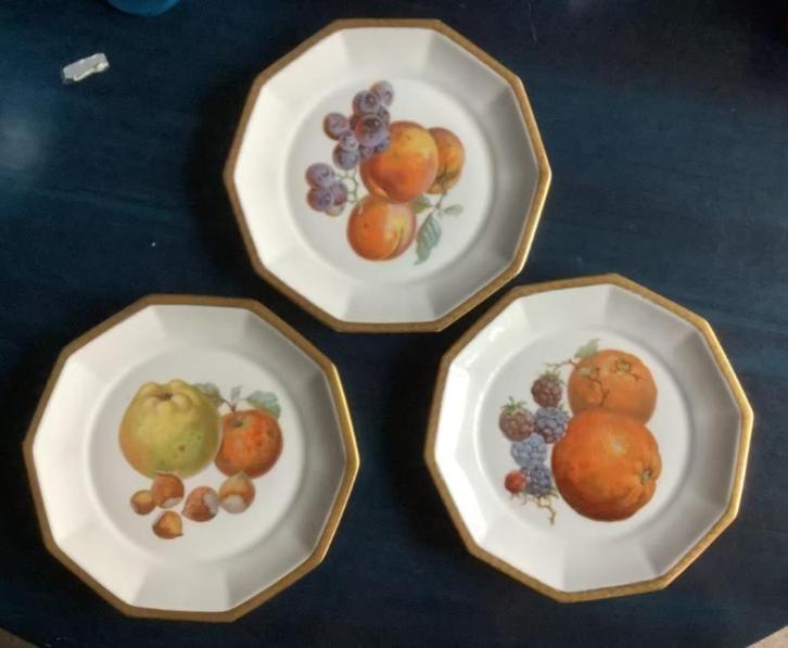10-hoekige sierborden, borden fruit; Bavaria Tirschenreuth, Antiek en Kunst, Antiek | Servies los, Ophalen of Verzenden