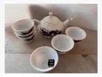Porselein 7-delig servies draken theepot plus 6 kommen, Antiek en Kunst, Ophalen of Verzenden