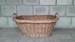 Oude Franse Wasmand / Grote Ovale Rieten Mand / Rotan Mand, Antiek en Kunst, Ophalen of Verzenden
