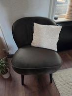 WOOOD groene velvet fauteuil, Huis en Inrichting, Fauteuils, Ophalen of Verzenden, Zo goed als nieuw, 75 tot 100 cm, 50 tot 75 cm
