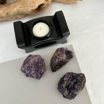 3x Amethist Amethyst Ruw Edelsteen beschikbaar voor biedingen