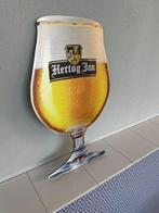 Reclamebord Hertog Jan glas groot 25x46cm aluminium, Ophalen of Verzenden, Nieuw, Reclamebord, Plaat of Schild, Hertog Jan