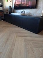 Zwart TV-meubel Barcelona van Goossens, Huis en Inrichting, Ophalen, Minder dan 50 cm, Eikenhout, Zo goed als nieuw