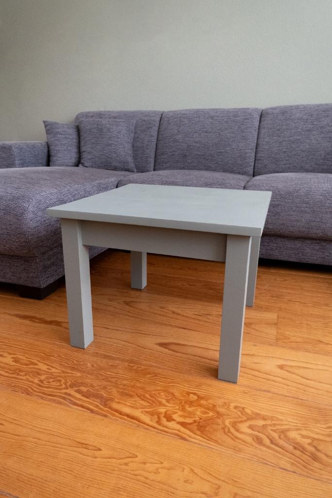 Massief Houten Saliegroene Vierkante Salontafels 2 Stuks, Huis en Inrichting, Tafels | Salontafels, Gebruikt, Minder dan 50 cm