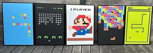 Super Mario, Tetris, Snake posters 60x90cm, Verzamelen, Posters, Zo goed als nieuw, Film en Tv, Rechthoekig Staand, Ophalen
