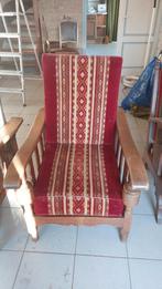 2 Antieke Rookstoelen met Houten Frame, Huis en Inrichting, Fauteuils, Hout, Gebruikt, Minder dan 75 cm, 50 tot 75 cm
