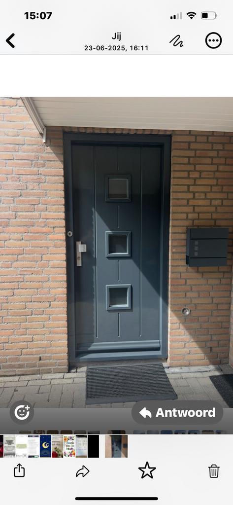 Hardhouten voordeur, Doe-het-zelf en Verbouw, Deuren en Horren, Zo goed als nieuw, Buitendeur, 200 tot 215 cm, 80 tot 100 cm, Ophalen