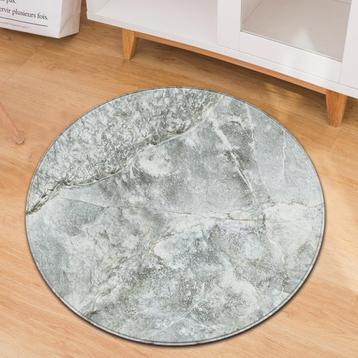 Grijs Marmer Rond Vloerkleed / Tapijt Vloermat Steen Mat beschikbaar voor biedingen