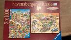 Ravensburger 2x1000 stukjes legpuzzel, Ophalen of Verzenden, 500 t/m 1500 stukjes, Zo goed als nieuw, Legpuzzel