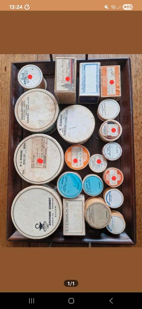 12 papieren nederlandse medicijndoosjes, Antiek en Kunst, Curiosa en Brocante, Ophalen of Verzenden