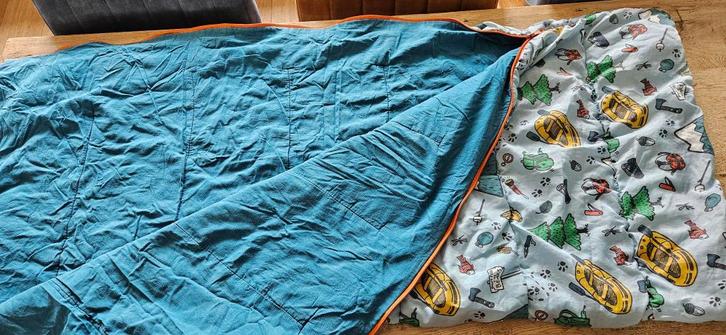 Twee slaapzakken wonder wander jongens katoen 160 x 70, Caravans en Kamperen, Slaapzakken, Gebruikt, Ophalen