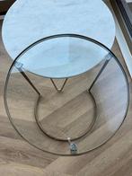 Sissy Boy bijzettafels: marmer en messing met glas, Huis en Inrichting, Overige materialen, Minder dan 55 cm, Gebruikt, Rond