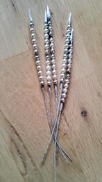 Antiek mercurry Spikes glazen zilver kralen kerstversiering., Ophalen of Verzenden