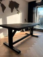 Robuuste zwarte steigerhout eettafel 5cm massieve planken!, Ophalen of Verzenden, Zo goed als nieuw, Vijf personen of meer, 150 tot 200 cm