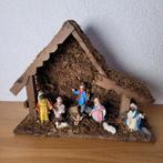 Kerststal met kerstgroep gemaakt in Italie 28x33 cm, Diversen, Kerst, Ophalen of Verzenden, Zo goed als nieuw