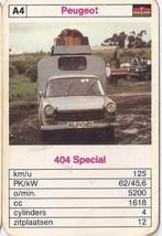 Kw2351 autokaartje internationale taxi peugeot 404 special, Ophalen of Verzenden, Zo goed als nieuw, Auto's