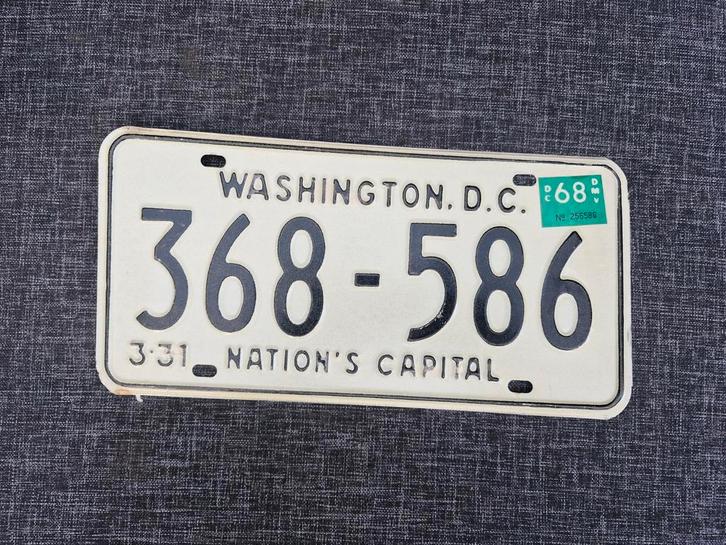 Kentekenplaat Washington DC USA Nummerplaat nummerbord Licen, Verzamelen, Automerken, Motoren en Formule 1, Gebruikt, Auto's, Ophalen of Verzenden