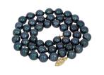 Grijs groene parel ketting dames 14k gouden sier slot retro, Voordeelsieraden, Ophalen of Verzenden, Zo goed als nieuw, Met edelsteen